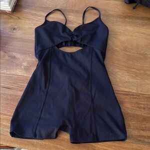 Frankie’s bikinis black workout bodysuit